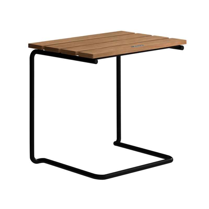 Fotskammel A3, Ubehandlet Teak / Sort