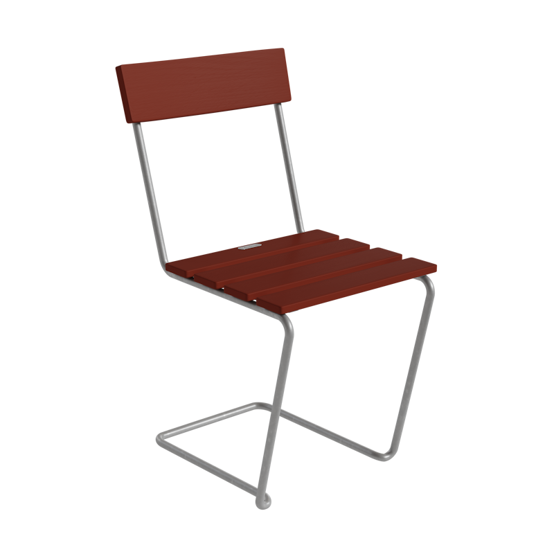 Stol 1, Mørkerød / Varmgalvanisert Stål