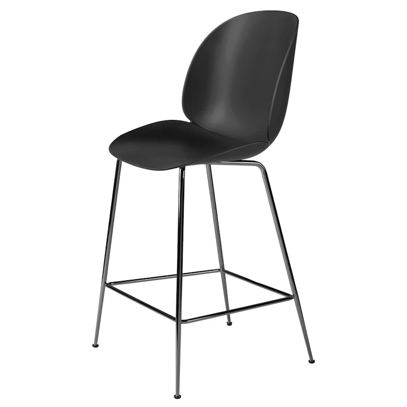 Beetle Barstol H65 cm, Sort Krom / Sort