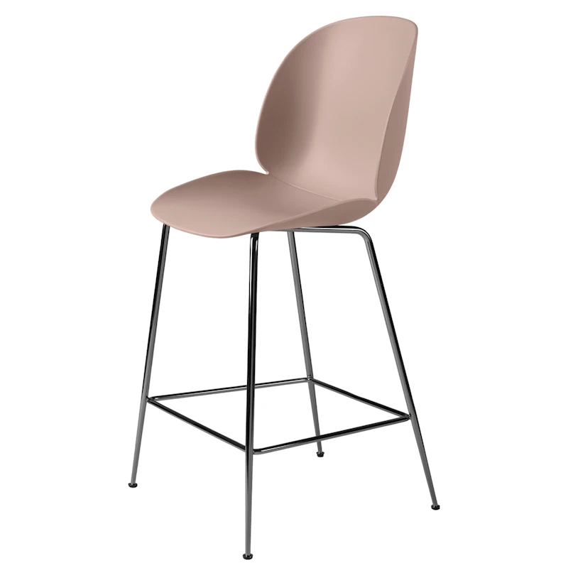 Beetle Barstol H65 cm, Sort Krom / Rosa