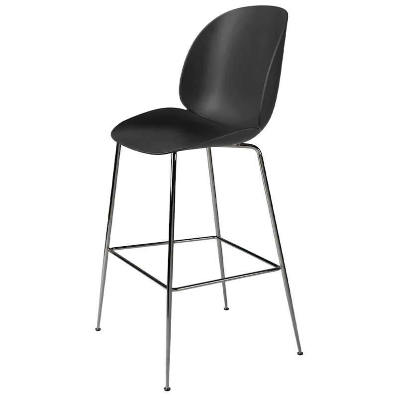 Beetle Barstol H75 cm, Sort Krom / Sort