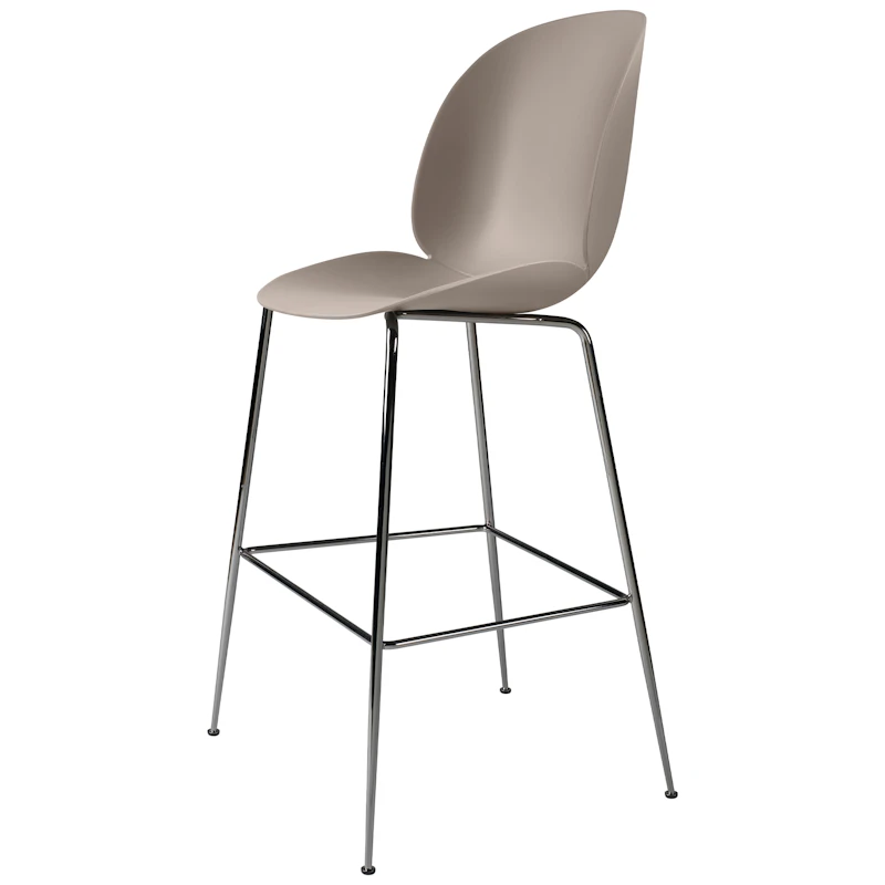 Beetle Barstol H75 cm, Sort Krom / Beige