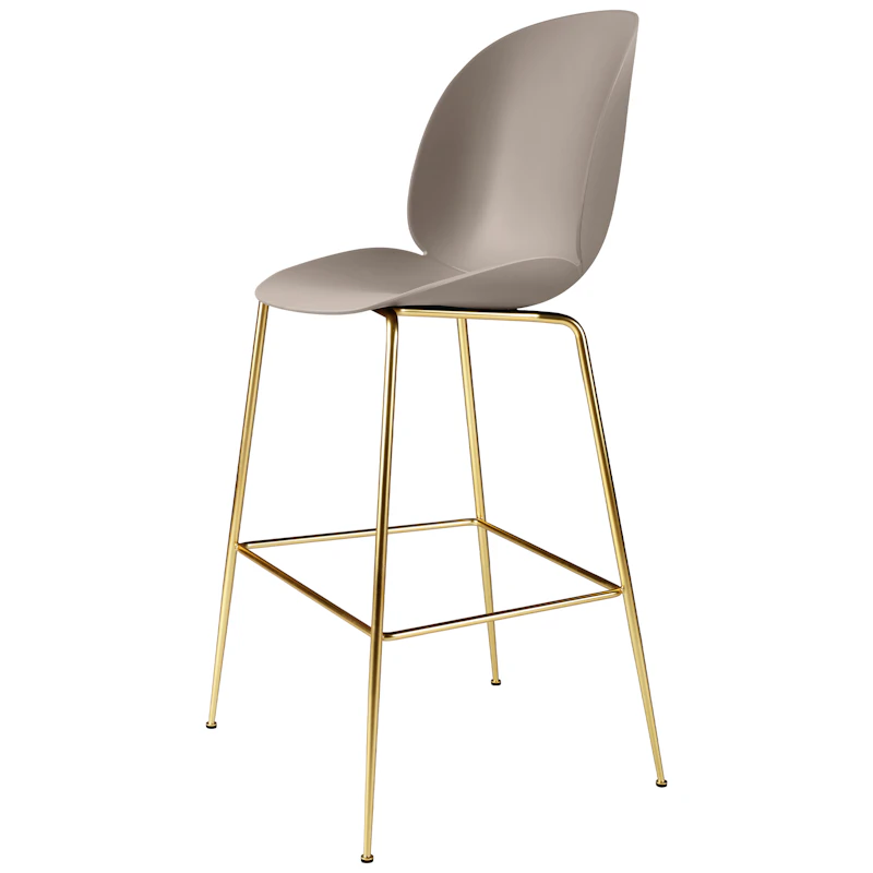 Beetle Barstol H75 cm, Messing / Beige