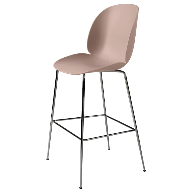 Beetle Barstol H75 cm, Sort Krom / Rosa