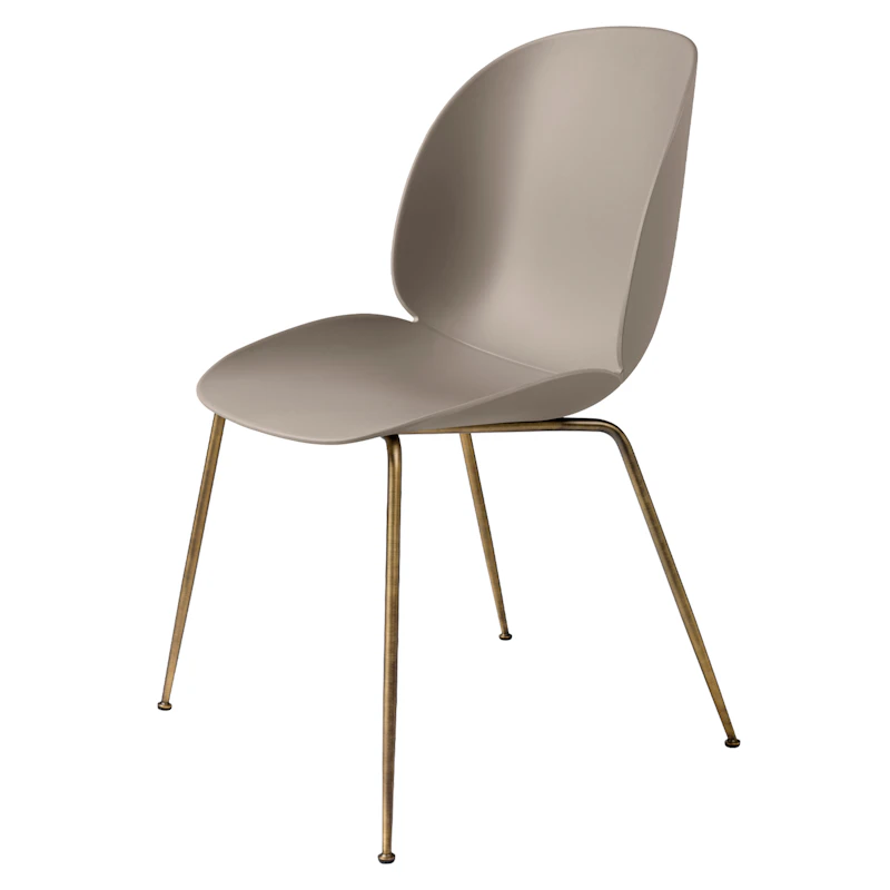 Beetle Conic Spisestol, Antique Brass / Beige