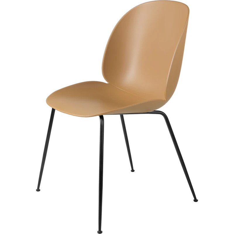 Beetle Stol Conic Matt Black, Amber Brown