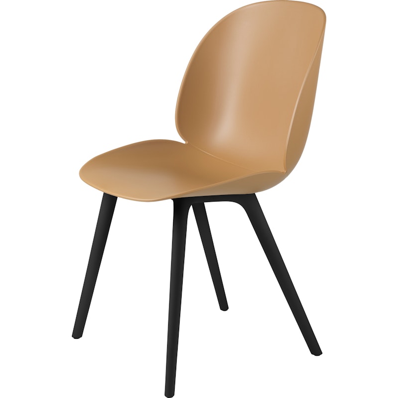 Beetle Stol Upolstret Plast Black Base, Amber Brown