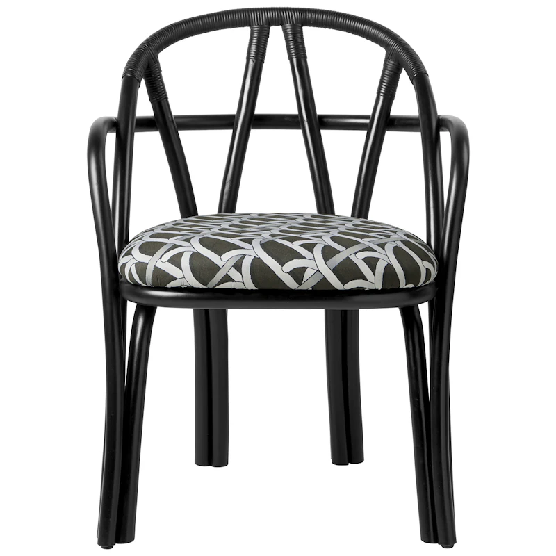 Bistra Spisestol Med Armlener, Ebony / Reales Pattern 003