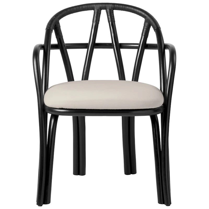 Bistra Spisestol Med Armlener, Ebony / Fustagno 001
