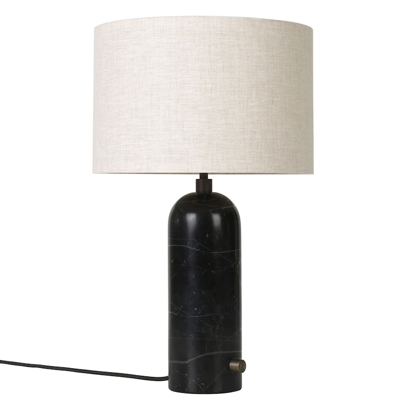 Gravity Bordlampe Liten, Sort Marmor / Canvas