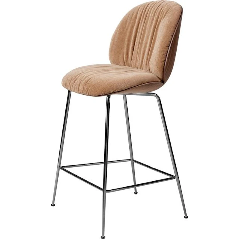 Beetle Soft Barstol H65 cm, Sort Krom / Belsuede Special FR