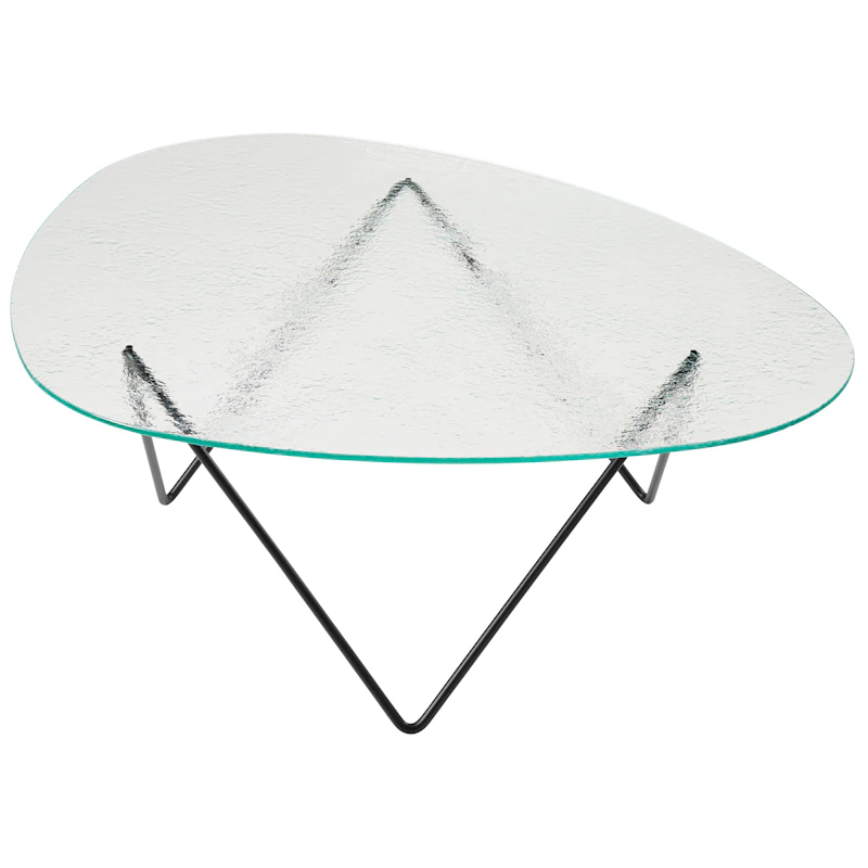 Pedrera Salongbord Strukturert Glass, Klar / Sort