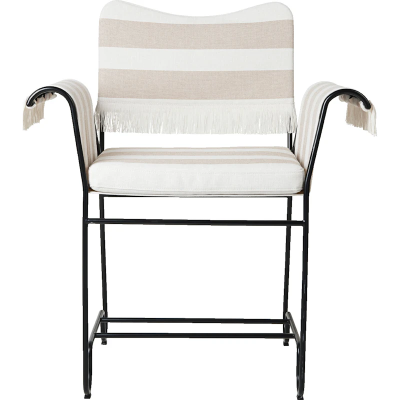 Tropique Spisestol med Frynser, Classic Black / Leslie Stripe 40