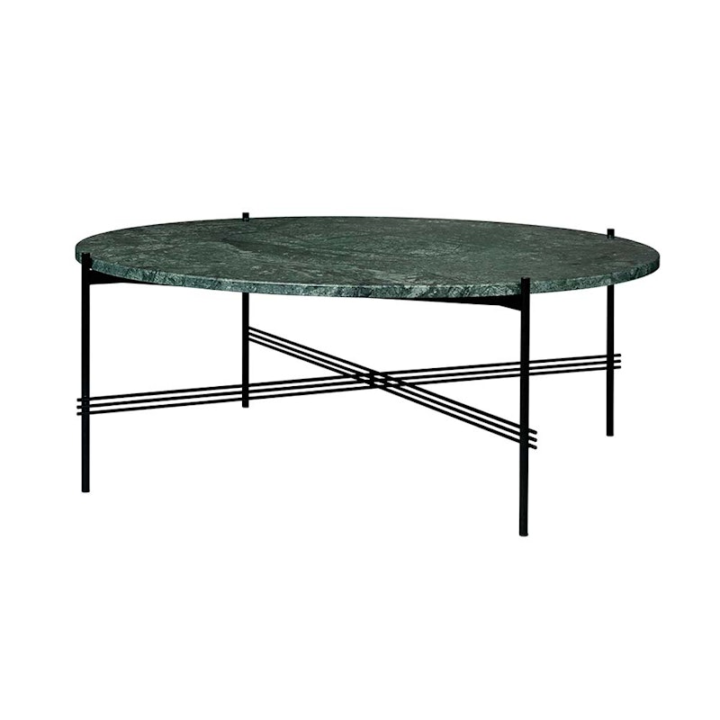 Ts Bord XL Ø105cm H40cm, Sort/Grønn Marmor