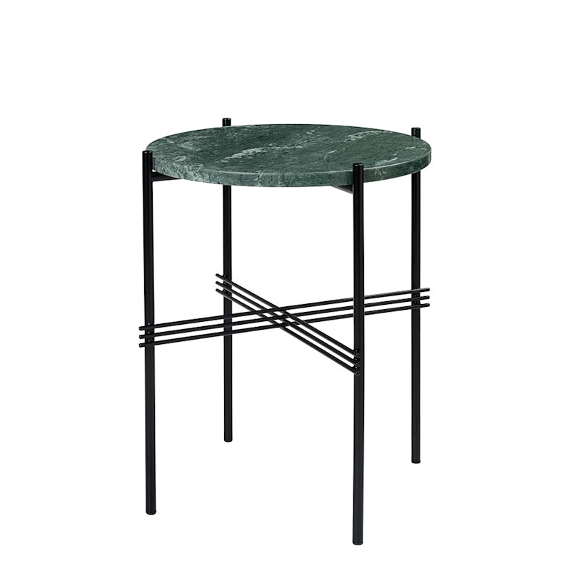 TS Sidebord 40 cm, Svart / Grønn Guatemalamarmor
