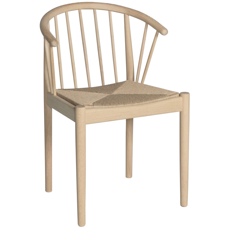 Lindeberg Stol, Hvitoljet Eik / Flettet Sete