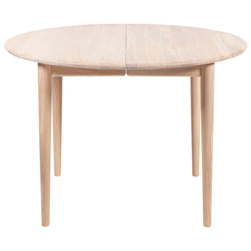 893 Spisebord Utvidbar Ø120 cm, Hvitoljet Eik