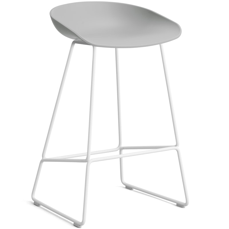 AAS 38 2.0 Barstol 65 cm, Rustfritt Stål Hvit / Concrete Grey