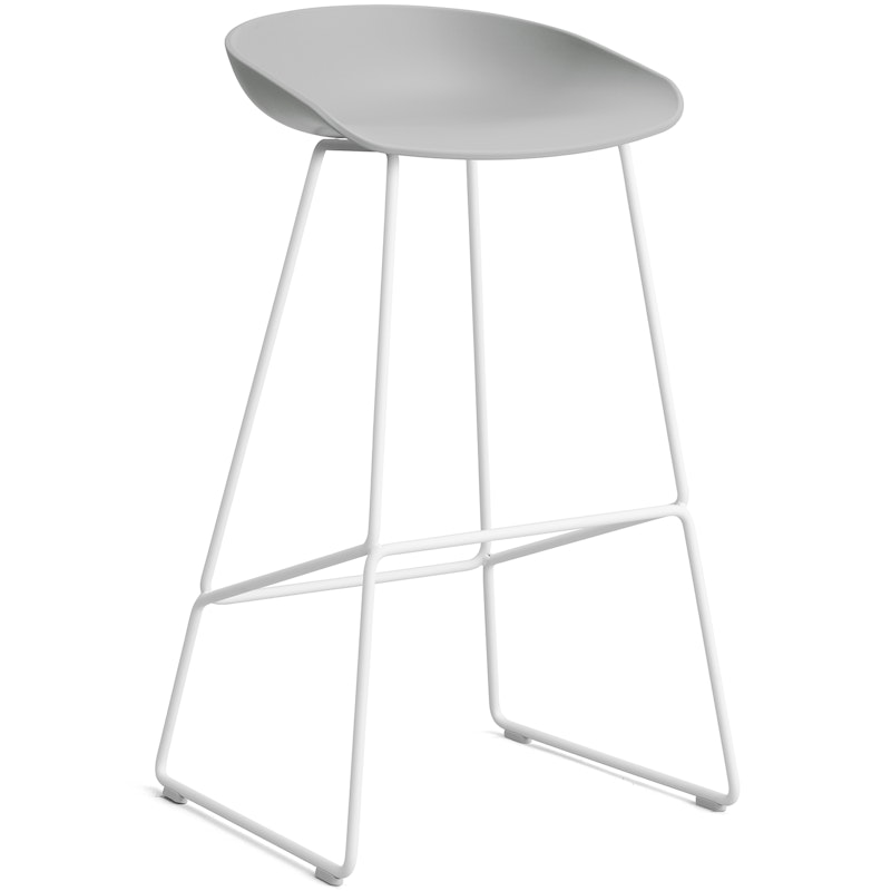 AAS 38 2.0 Barstol 75 cm, Rustfritt Stål Hvit / Concrete Grey