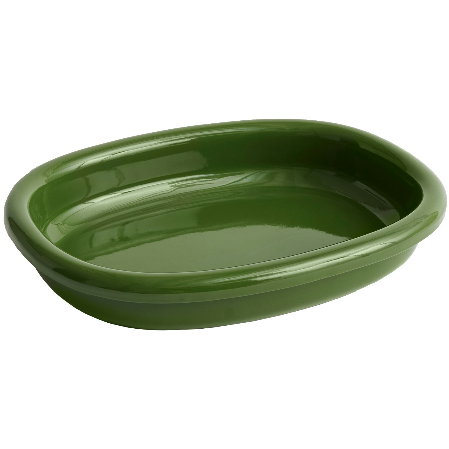Hay Barro Oval Dish Large Green -  Serveringsfat Terrakotta Gr&oslash;nn - AC468-A603-AB80