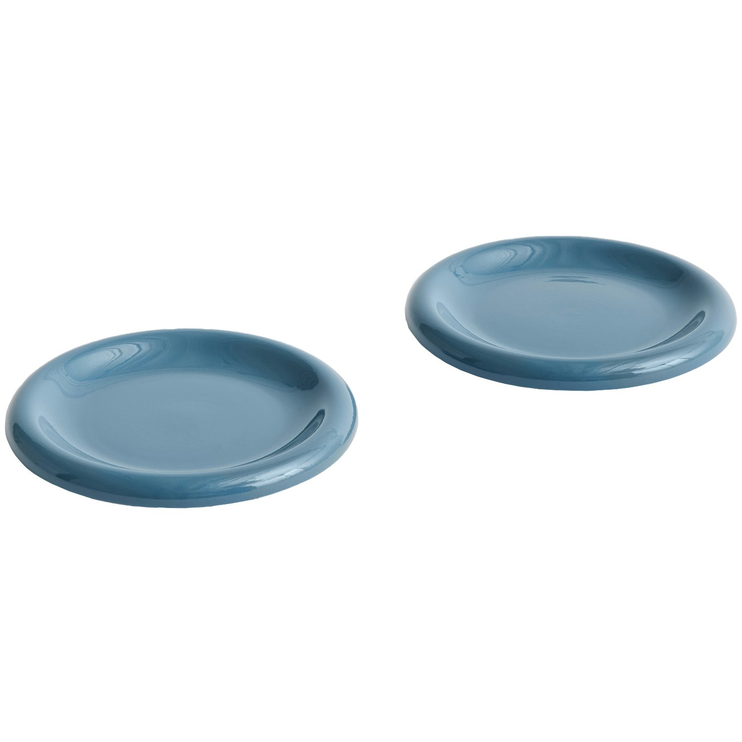 Hay Barro Plate Set Of 2 &Oslash;18 Cm Dark Blue -  Asjetter Terrakotta M&oslash;rk Bl&aring; - AC459-A668-AI60-02AU