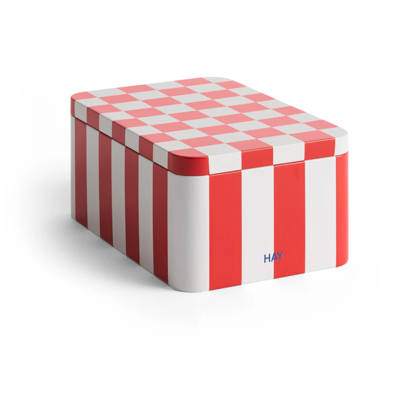 Blikkboks Liten, Rød / Off-white