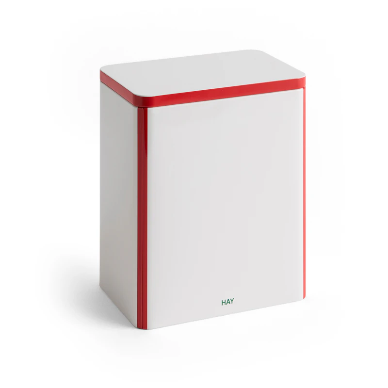 Blikkboks Stor, Rød / Off-white