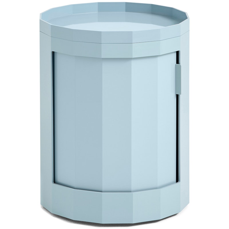 Facet Skap Lav med Føtter / Hjul, Misty Blue