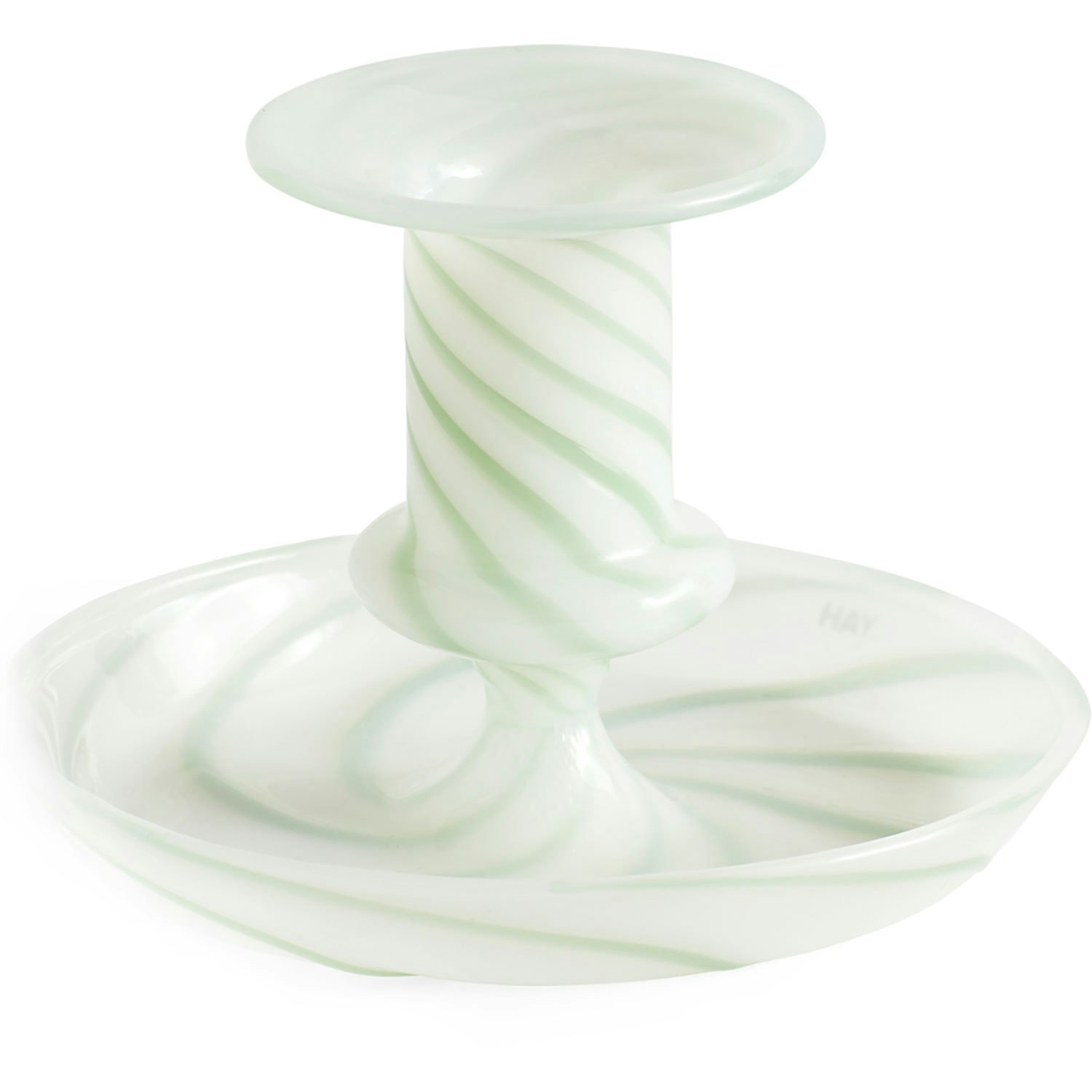 Hay Flare Stripe Milk Lysestake 7,5 Cm  -  Lysestaker Borosilikatglass Gr&oslash;nn - AB379-A587