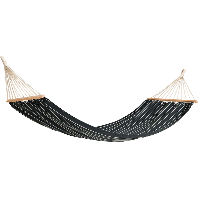 Outdoor Market Hammock, Black With Beige Stripe