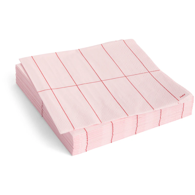 Pattern Servietter 33x33 cm, Rød / Light Pink