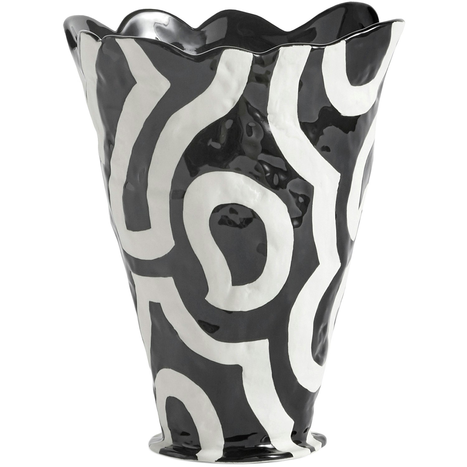 Hay Shadow Vase &Oslash;19,5x25 Cm Black White -  Vaser Stengods Svarthvit - AB426-A963