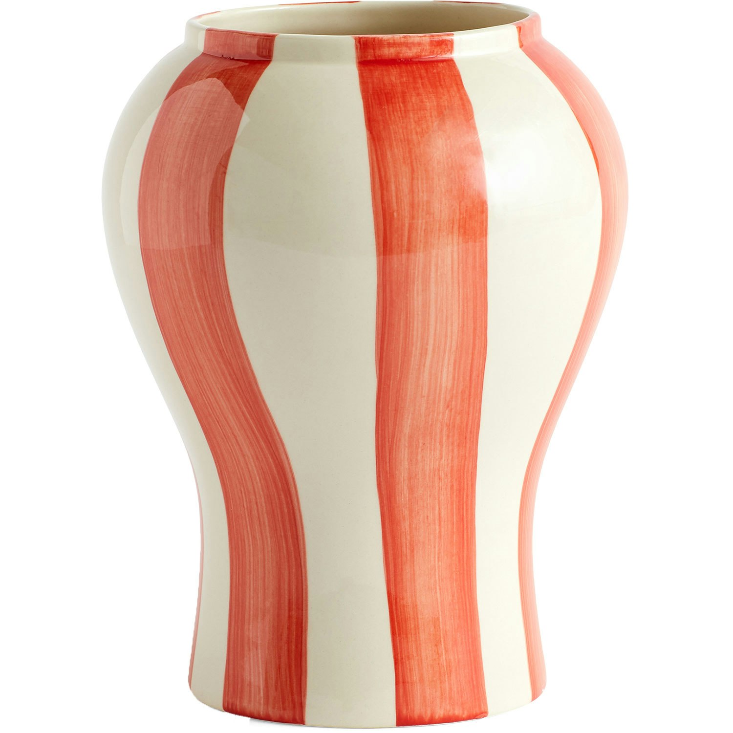 Hay Sobremesa Stripe Vase 22 Cm Hvit/ -  Vaser Stengods R&oslash;d - AB615-A601-AB27