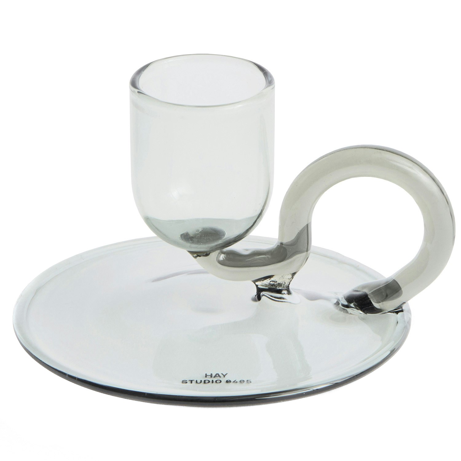 Hay Tiny Candleholder Curved Grey -  Lysestaker Borosilikatglass Gr&aring; - AE357-D439-AB48