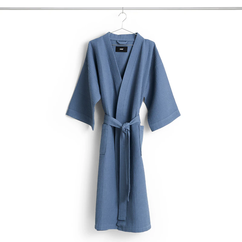 Waffle Badekåpe, Dusty Blue