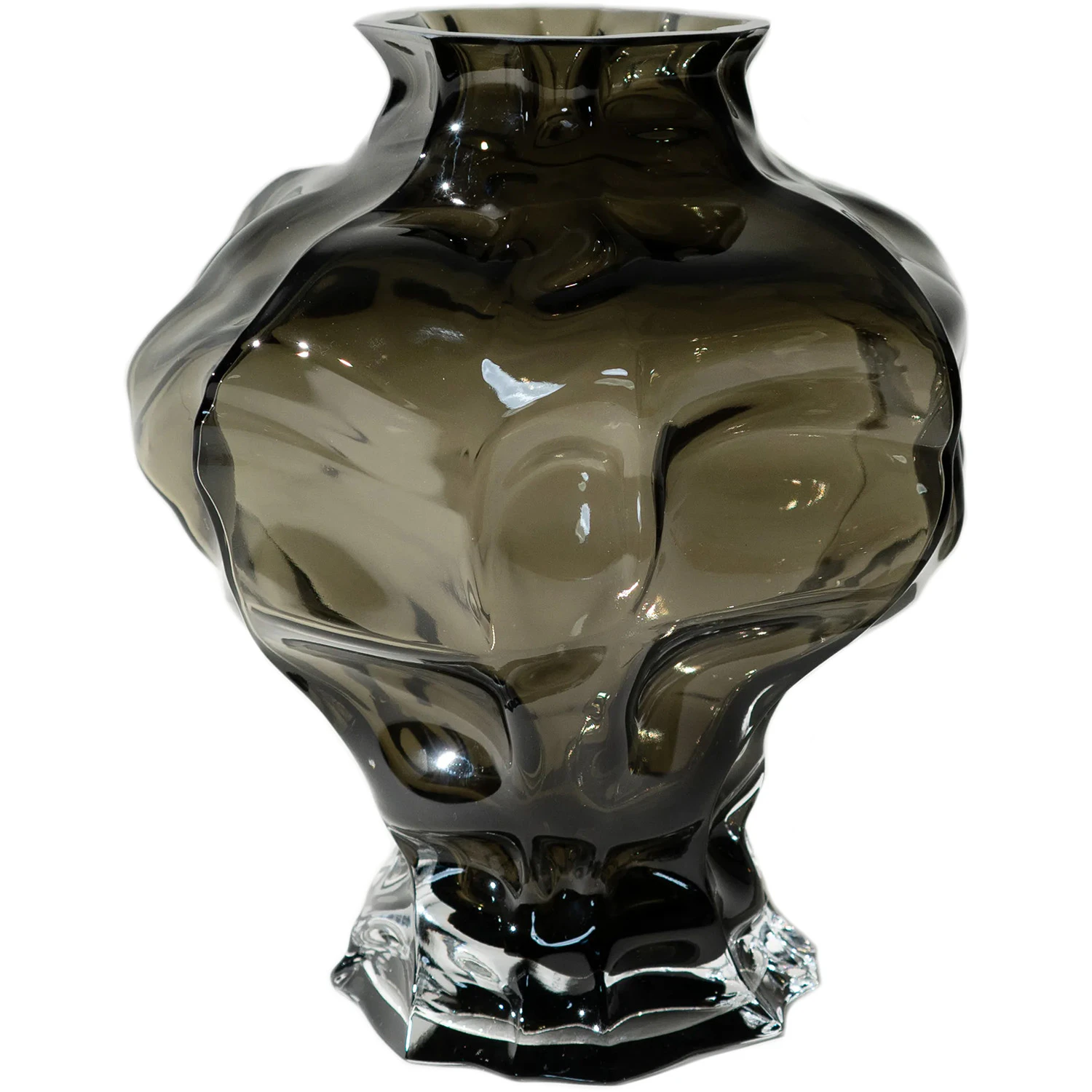 Hein Studio Ammonit Vase 30 Cm R&oslash;yk -  Vaser Munnbl&aring;st Glass Smoke - 1536