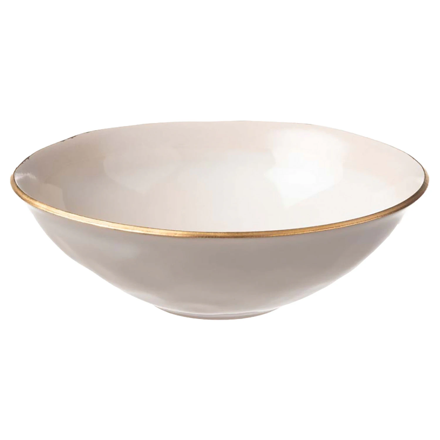 Heirol Nosse Ceramics Edge Sk&aring;l Ivory Gold 25 Cm -  Serveringssk&aring;ler Keramikk Beige - 14525