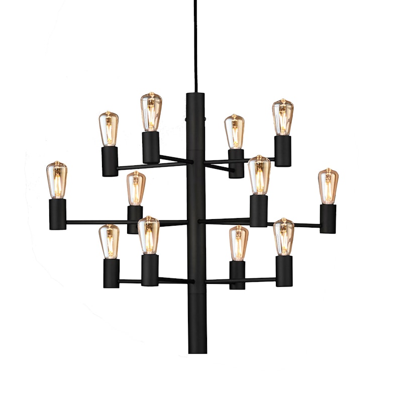 Manola 12 Lysekrone Dimmebar LED, Svart