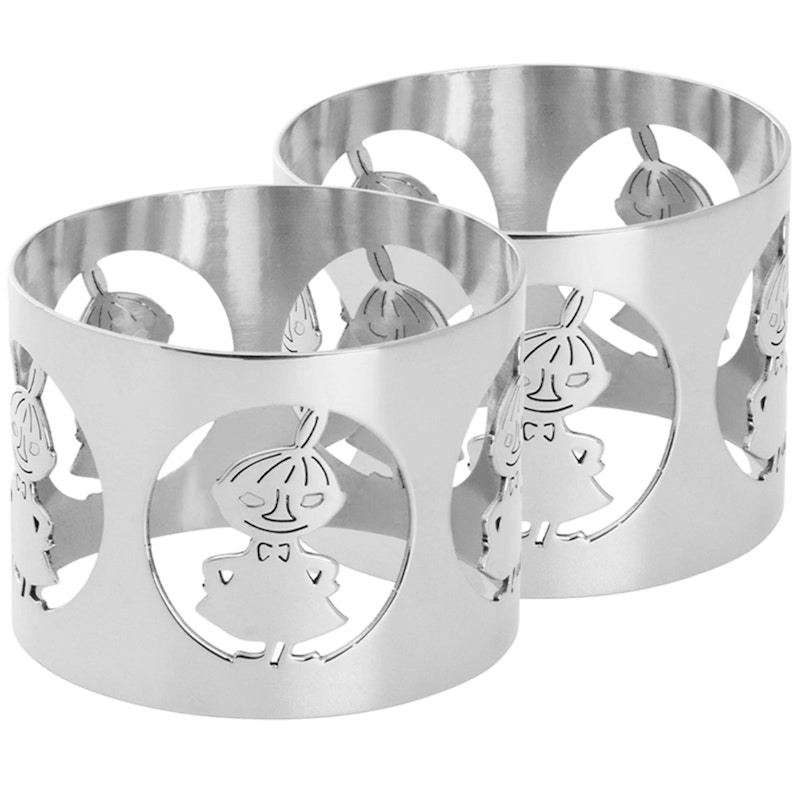Hilke X Mummi Serviettring Lille My 2-pk, Nickel Plated