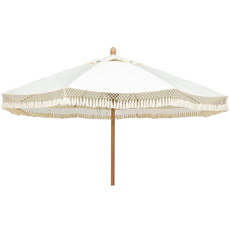 Parasoll Med Frynser 300 cm, Beige