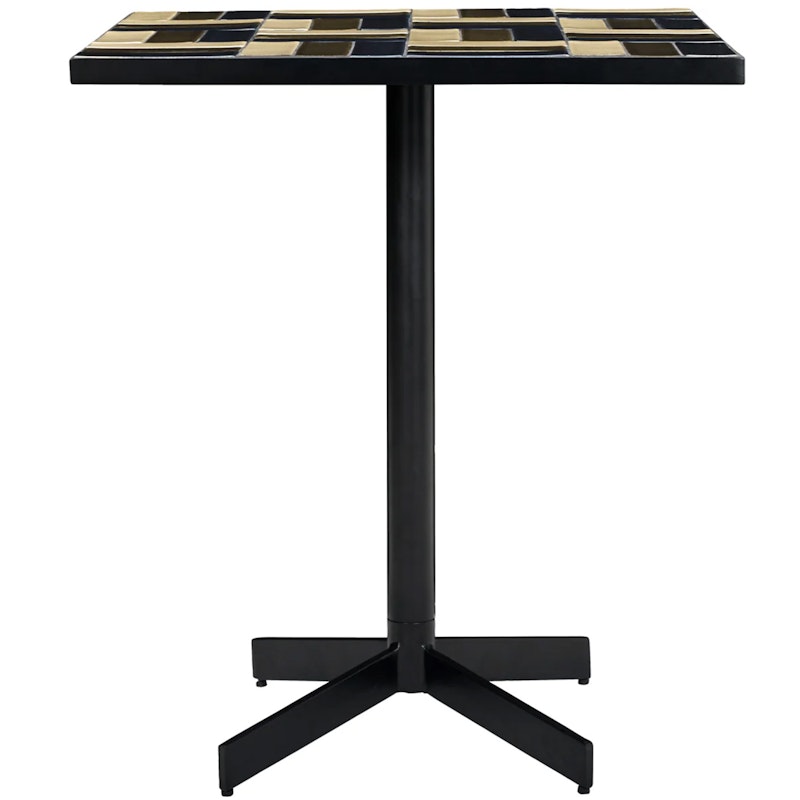 Geometric Cafe table / Sidebord, Brun/Blå