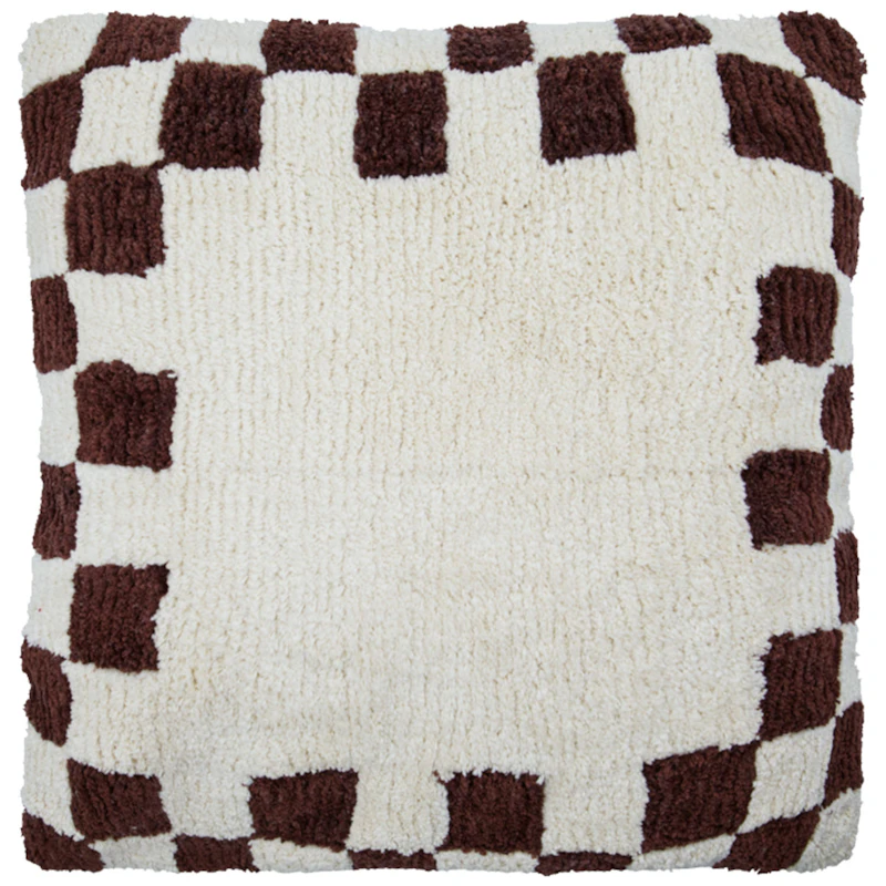 Chess Putetrekk 50x50 cm, Brun/Off-white