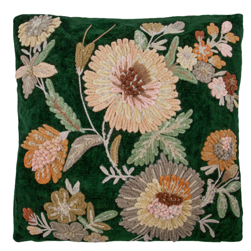 Bota Putetrekk 50x50 cm, Grønn / Rose