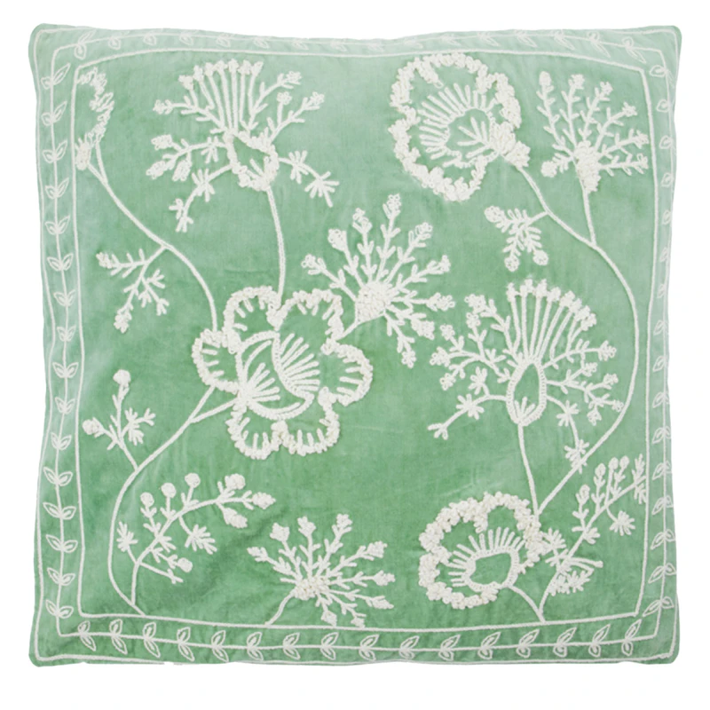 Mano Putetrekk 50x50 cm, Off-white / Mint Green
