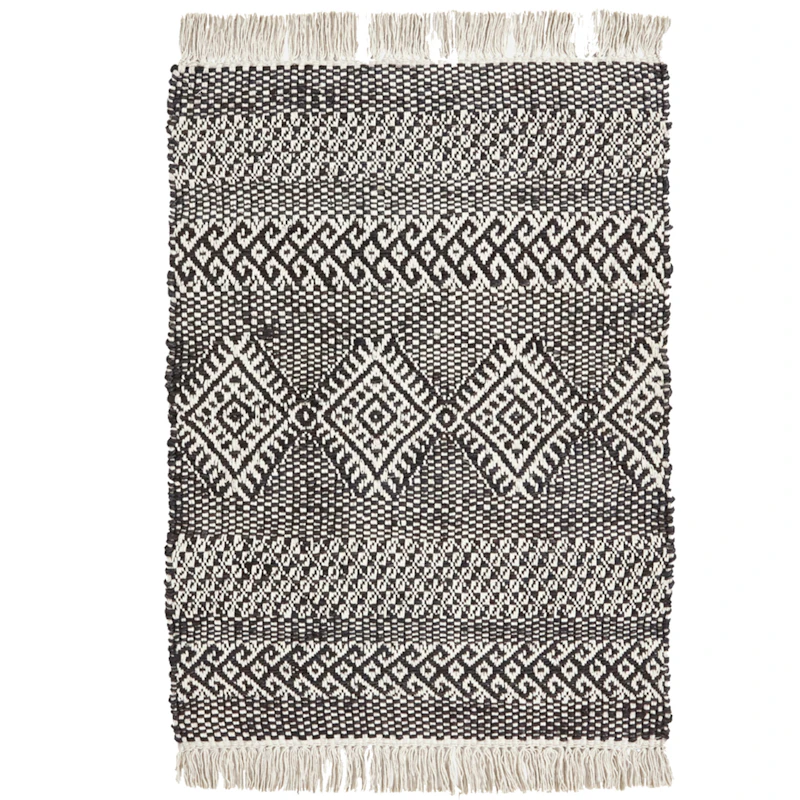 Ethnic Teppe 60x90 cm, Sort/Natur