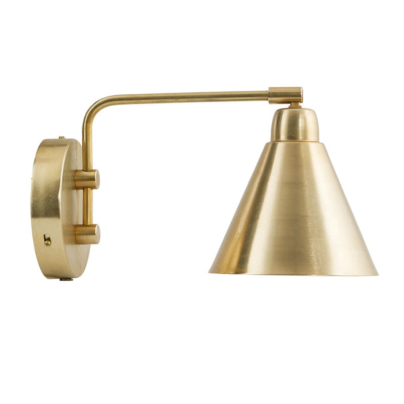 Game Vegglampe Vridbar, Messing/Hvit
