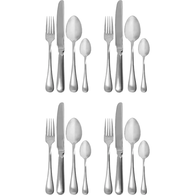 HDBrush Bestikksett Silver finish 16-pk
