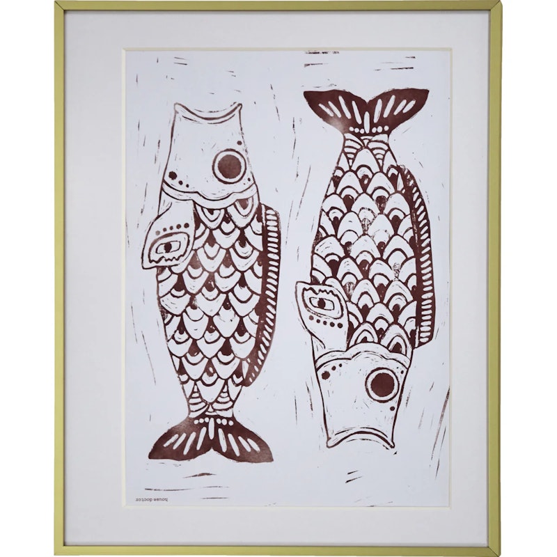 HDFish Maleri 40x50 cm, Vinrød