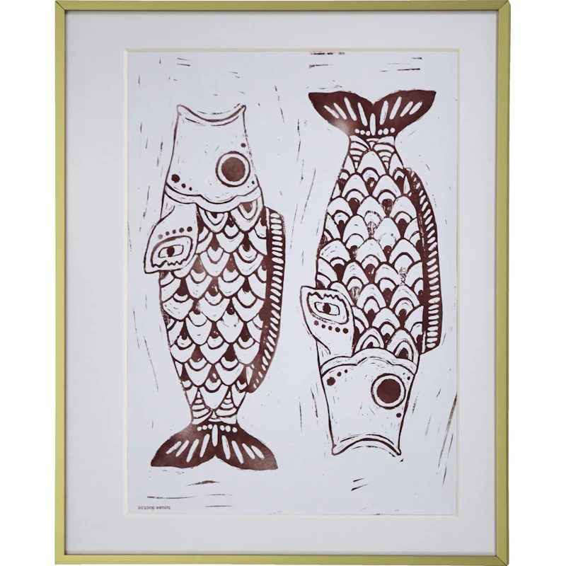 HDFish Maleri 40x50 cm, Vinrød