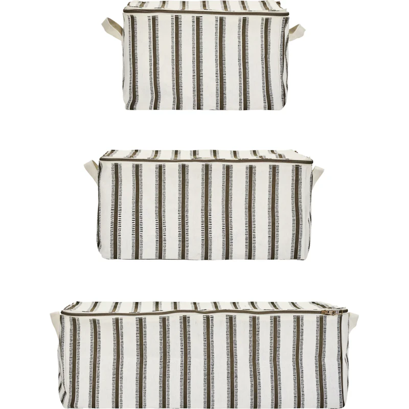 HDVibes Oppbevaringskurv Lysebrun, 3-pk